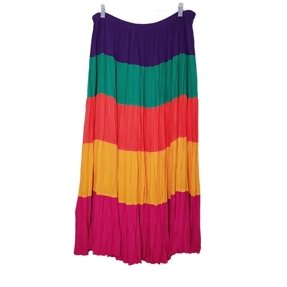 Alexander Campbell Rainbow Tiered Maxi Skirt